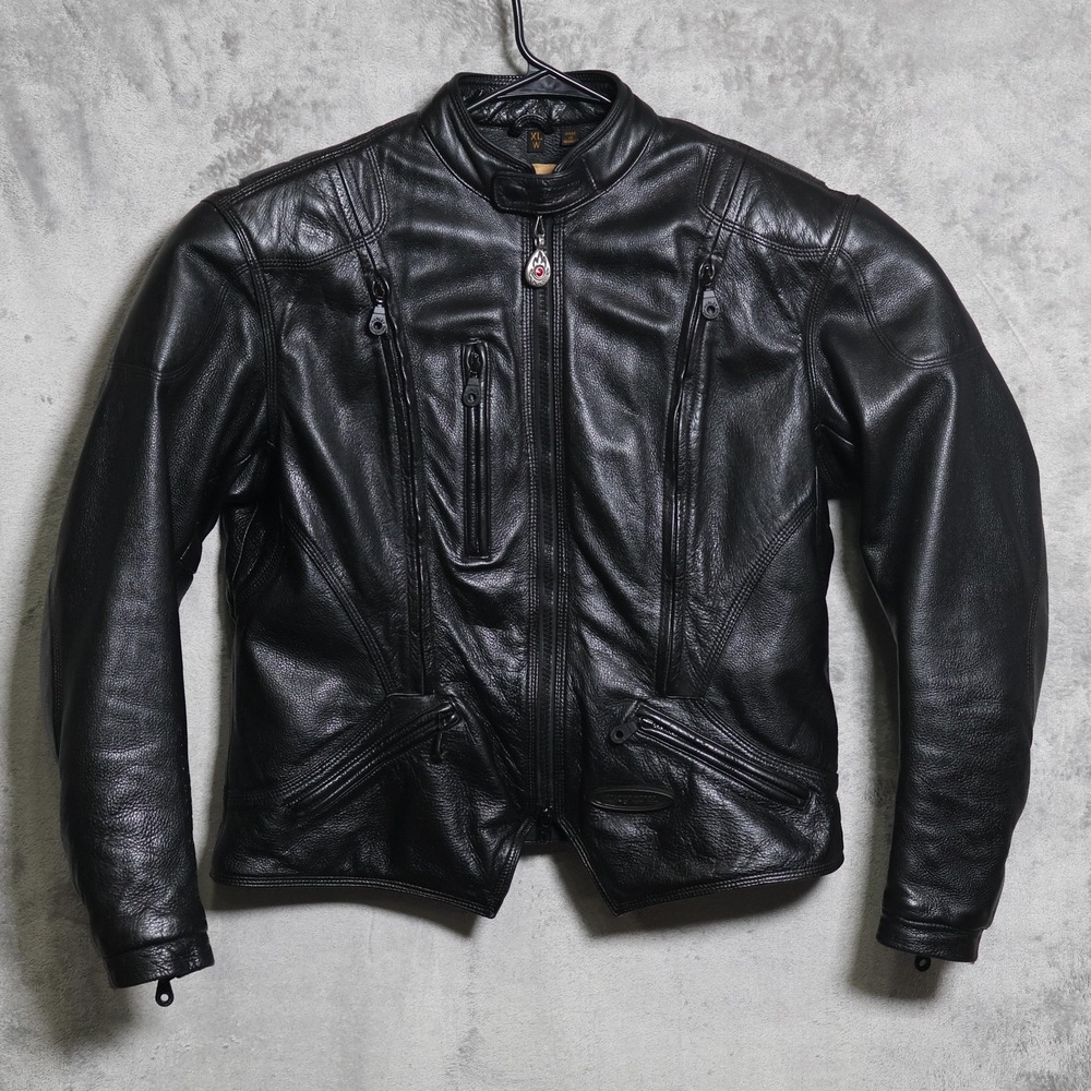 Harley Davidson FXRG Series 1 Jacket Womens XL Black Leather Motorcycle Padded